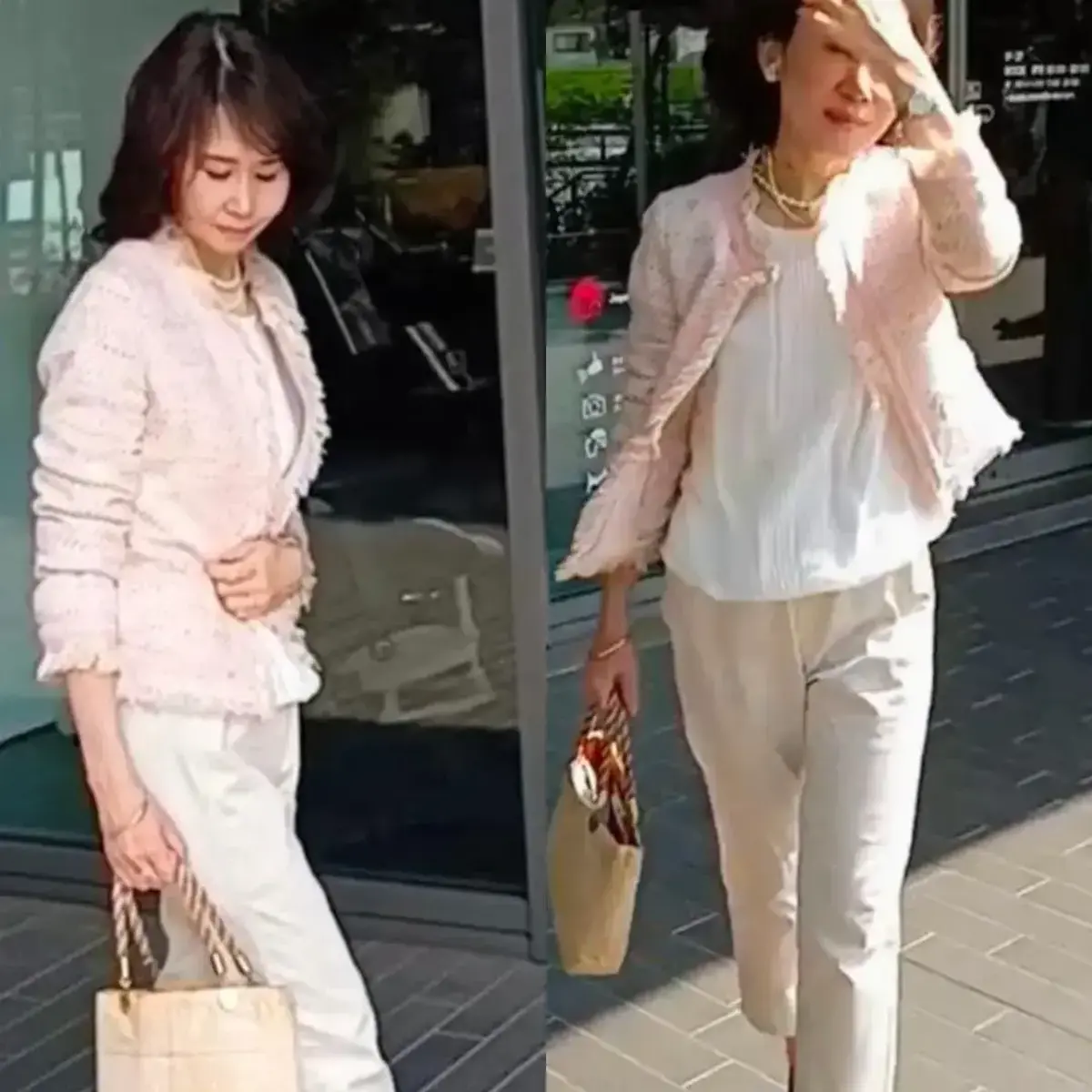 春色ツイードジャケットを羽織って二子玉川へ。高層階からの眺め、可憐なスイーツと優しい時間…。