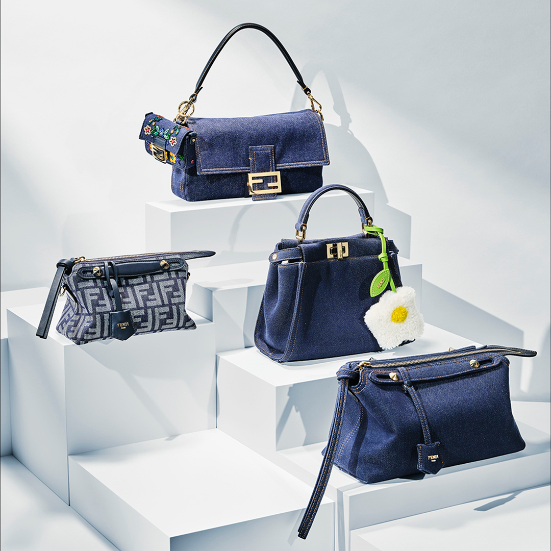 フェンディのアイコンバッグがデニム素材で登場。爽やかさとこなれ感を演出する