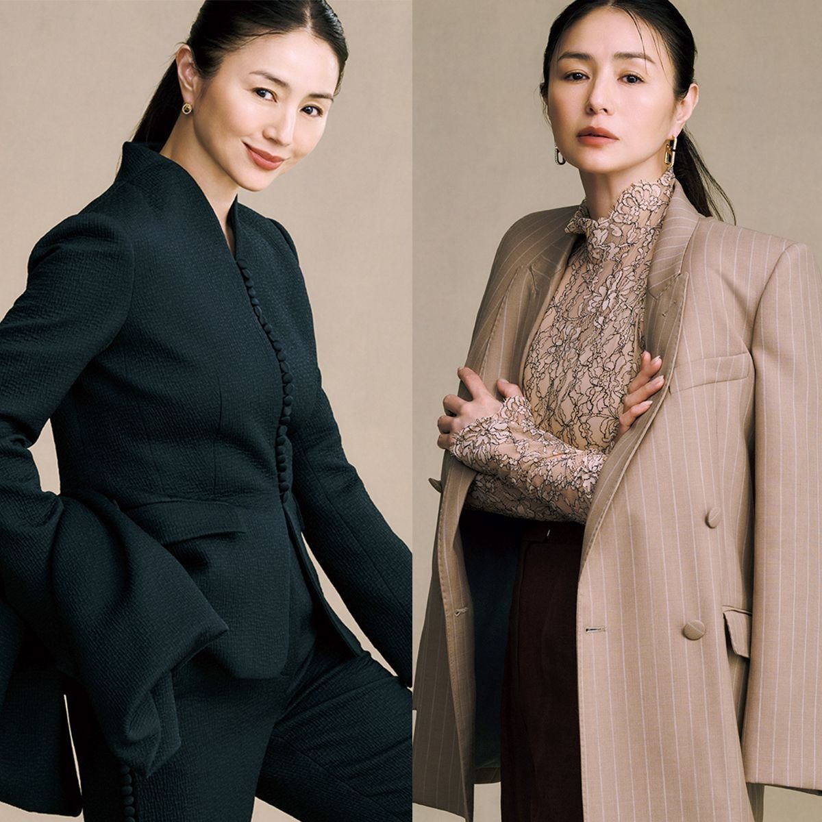 【50代 秋のネオ・クラシカルコーデ5選】井川 遥がまとう“大人の可愛げ”