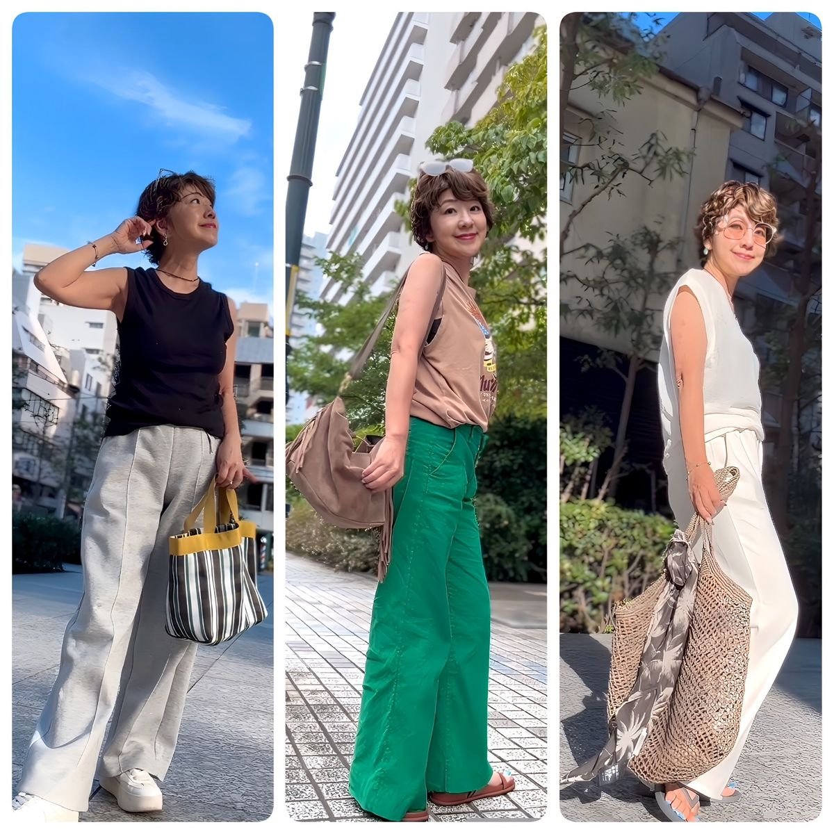 夏はパンツが主役。プチプラを効かせた大人コーデ3選