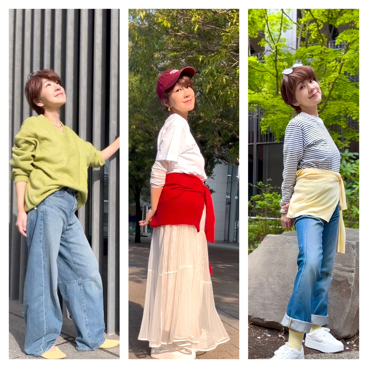 春爛漫ハッピーカラーで魅せる大人フレンチカジュアルコーデ