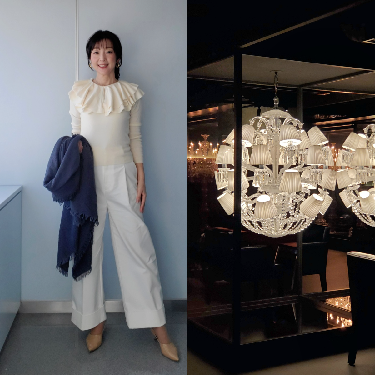 春のホワイトコーデ“バカラの世界観を体験できる大人の隠れ家バー”