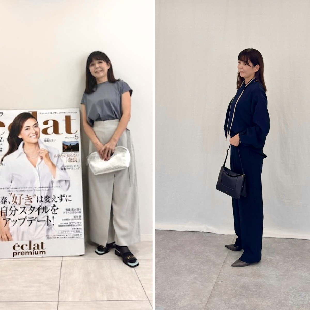 エクラプレミアム通販の試着会へ。E by eclat(とろみ)スカーフつきブラウスは、やっぱり素敵♡