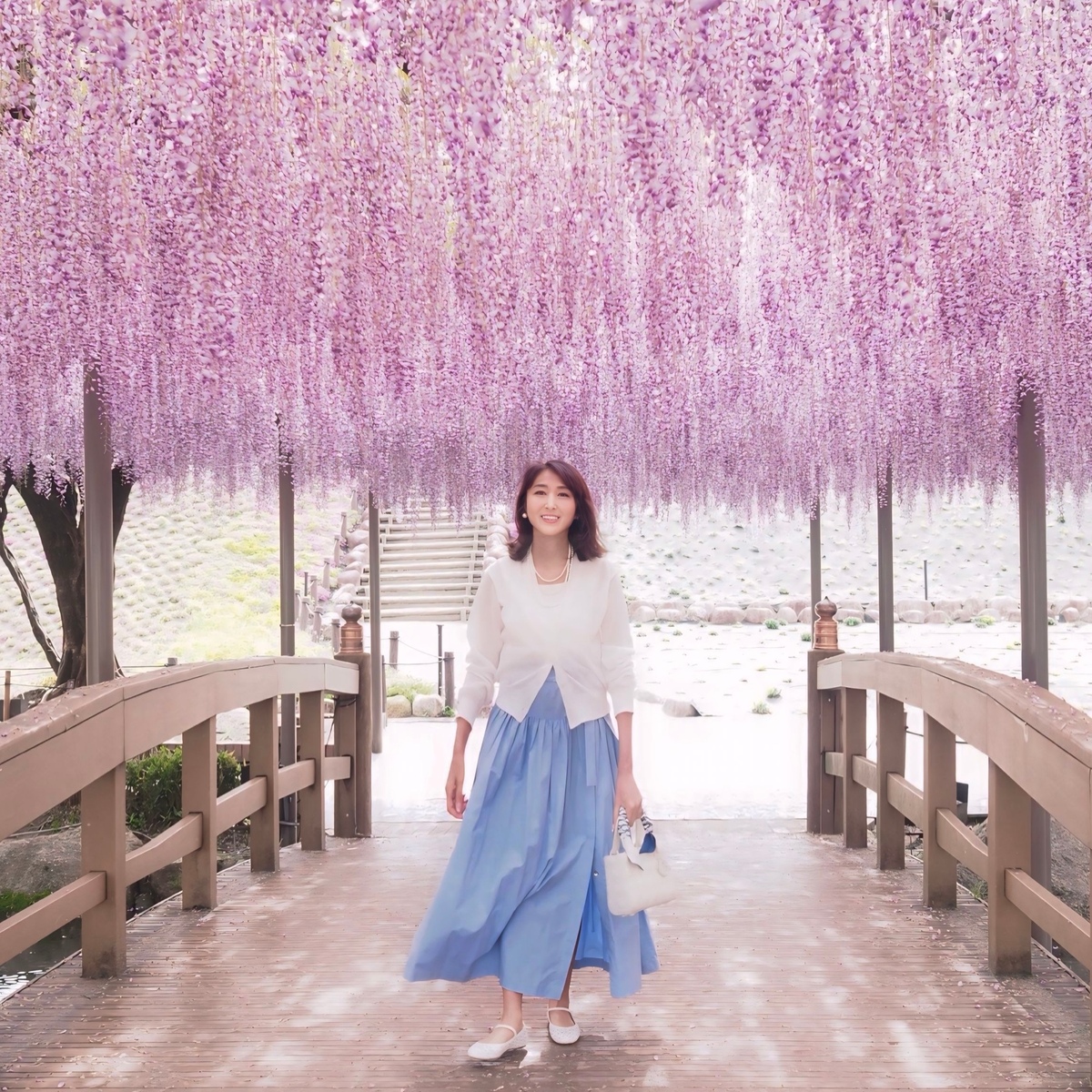 【愛知・津島】紫色と白の藤の花と、褒められフレアスカート♡