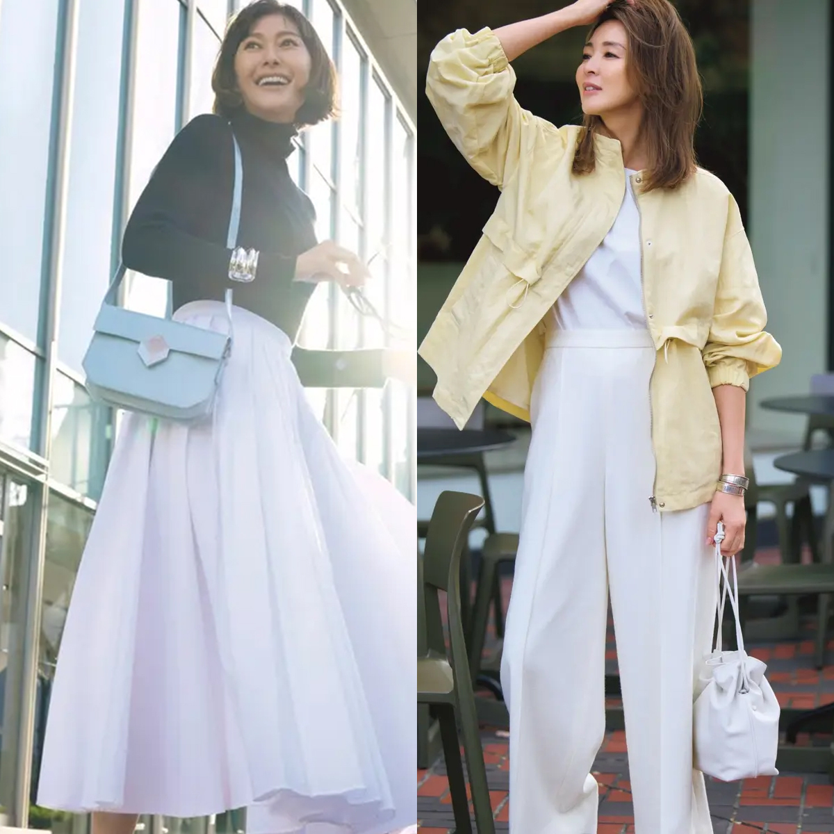 "白アイテム”を使った清潔感と爽やかさのあるコーデが春の陽気にぴったり！【50代の1週間コーデ】