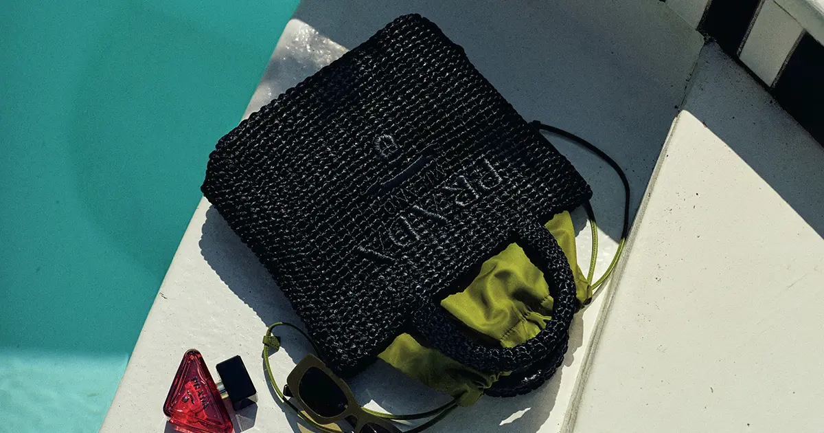PRADA プラダ ノベルティ クロシェ トートバッグ ブラック PRADA 