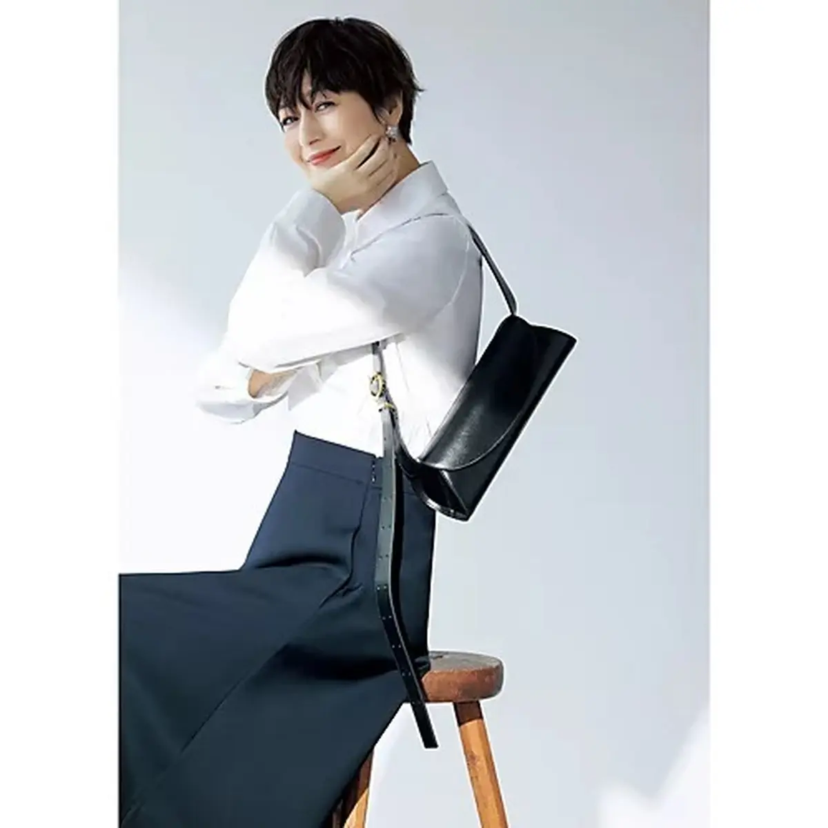 JIL SANDER+ ダウンベスト 富岡佳子さん　drawer ギャルソン ついにエクラプレミアムに初登場！富岡佳子さんがまとう「ジル