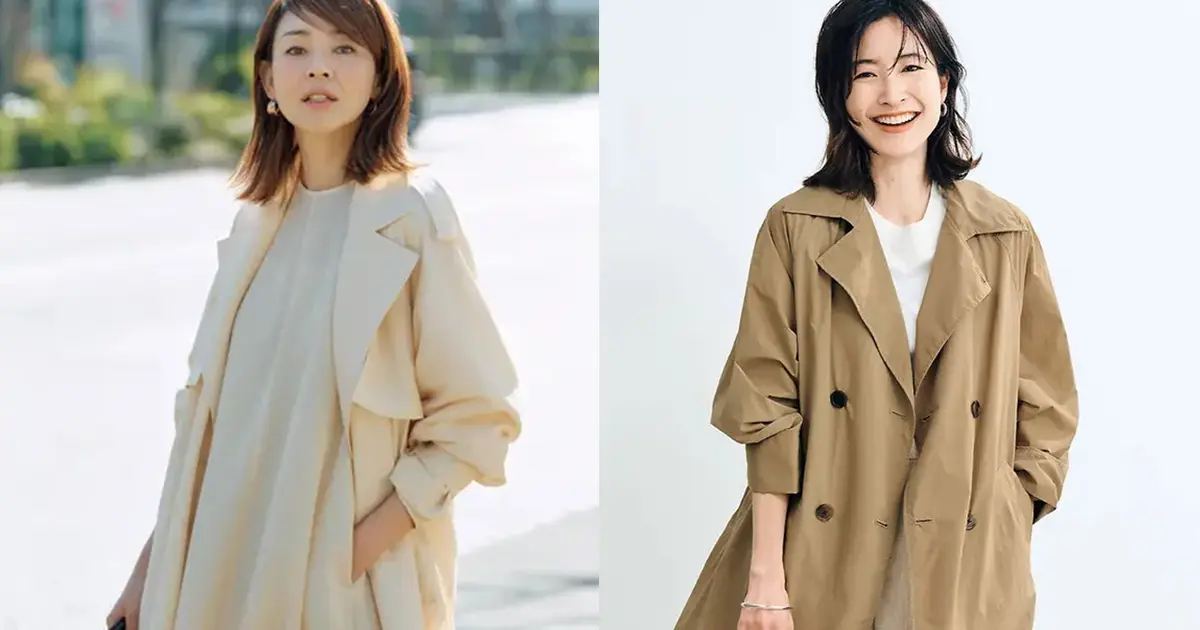アウターを変えて春らしく軽やかな印象に！春のロング丈コートスタイル 